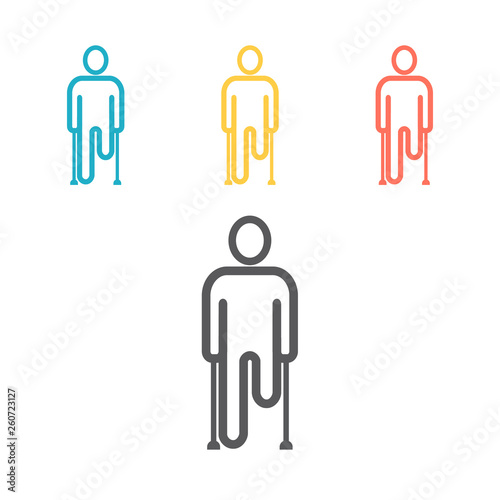 Amputee line icon. Vector sign for web graphics.