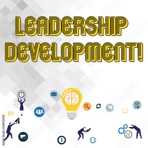 Fotografi Text sign showing Leadership Development