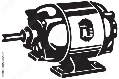 Canvas Print Motor  - Retro Ad Art Illustration
