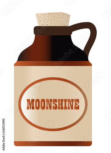 Moonshine Stone Bottle With Cork And Logo