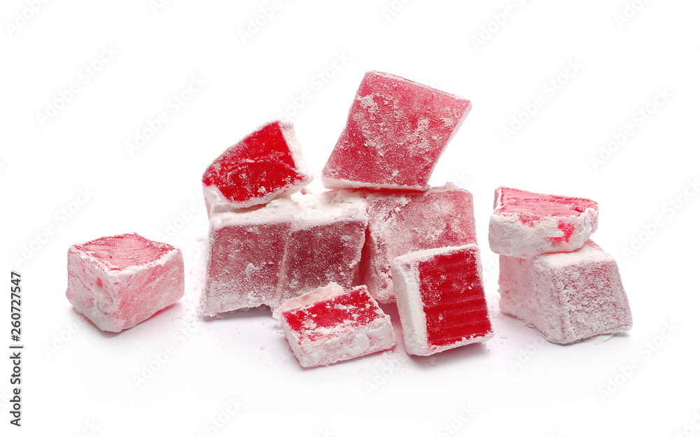 Turkish delight isolated on white background Turkish delight isolated on white background