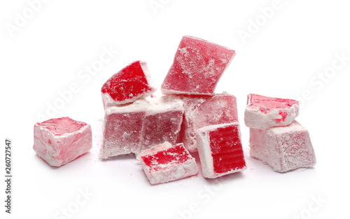 Turkish delight isolated on white background