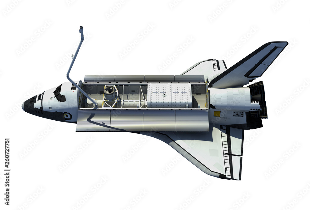 Fototapeta premium Space Shuttle Orbiter Isolated On White Background