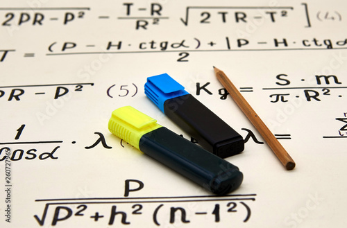 Mathematical background  handwritten formulas points