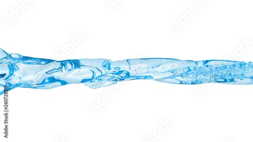 3D animation of a blue water flow with alpha channel 
