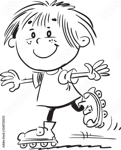 Child on rollerblades