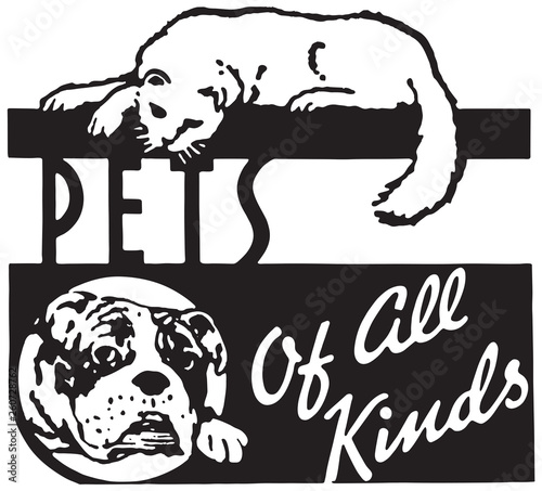 Pets Of All Kinds - Retro Ad Art Banner