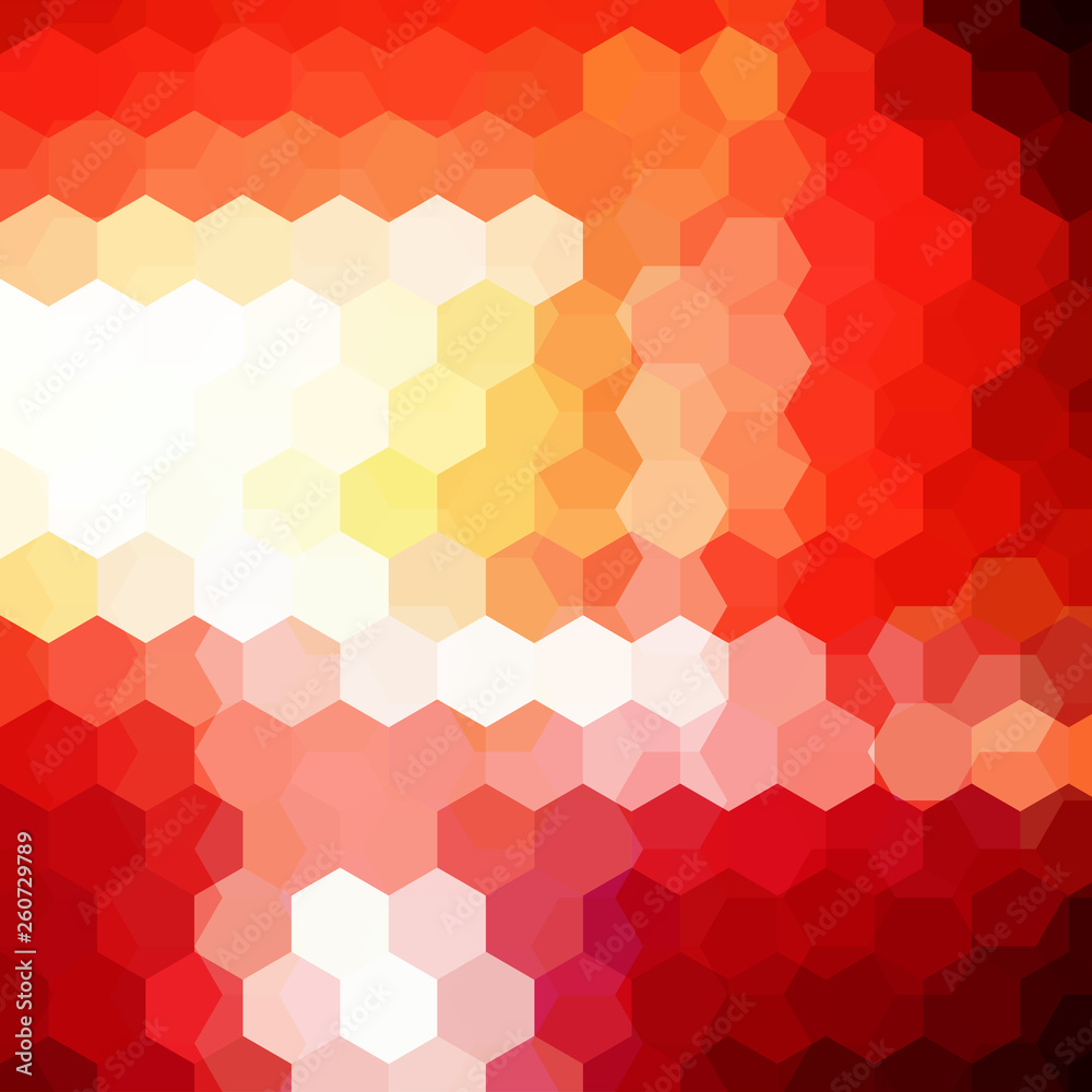 Abstract background consisting of red, orange, white hexagons. Geometric design for business presentations or web template banner flyer. Vector illustration Abstract background consisting of red, orange, white hexagons. Geometric design for business presentations or web template banner flyer. Vector illustration