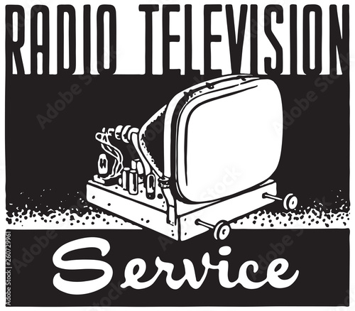 Radio Television Service - Retro Ad Art Banner