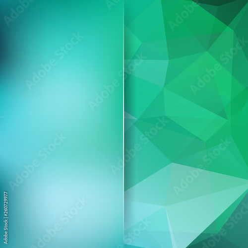 Abstract mosaic background. Blur background. Triangle geometric background. Design elements. Vector illustration. Green, blue colors.