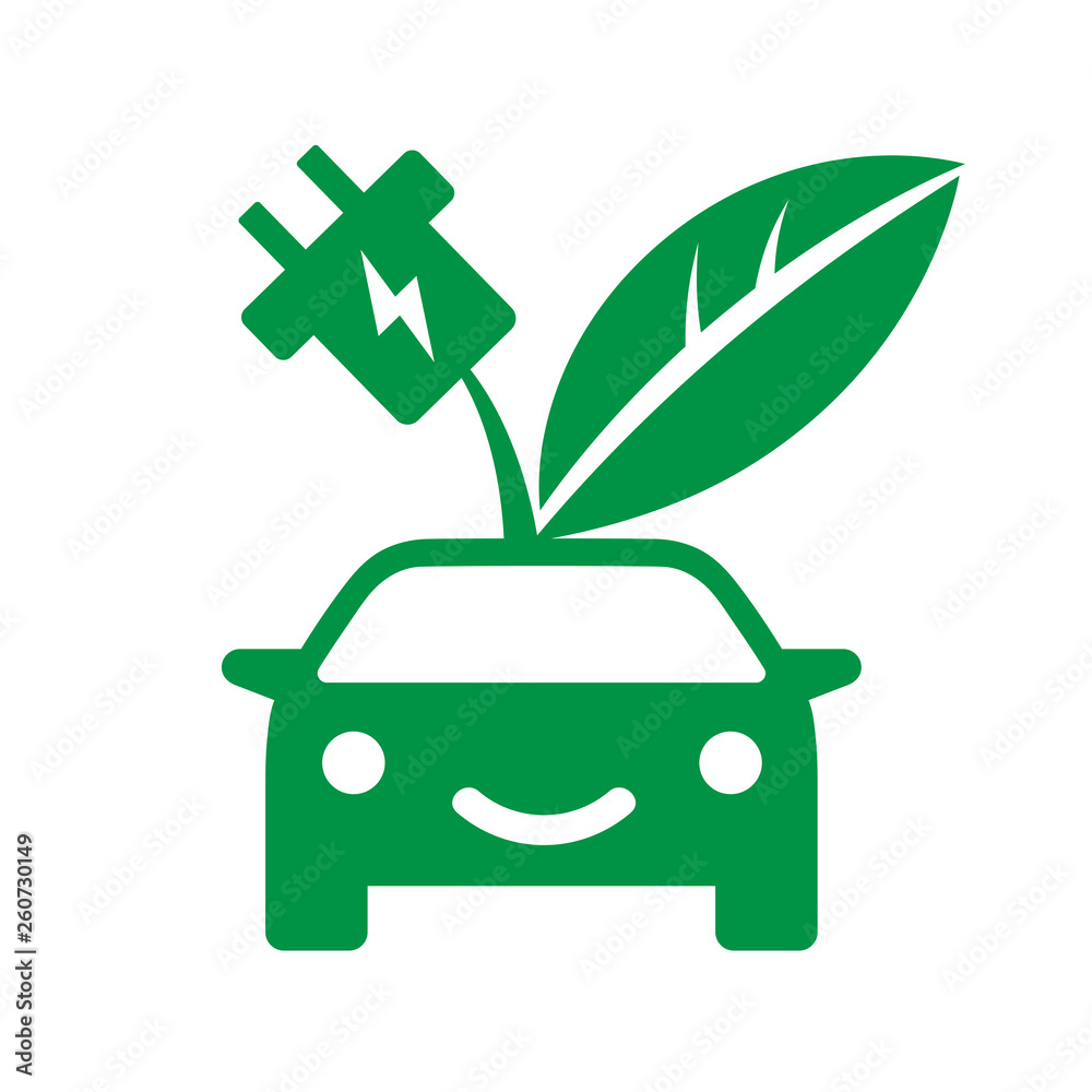 Samochód elektryczny logo wektor - obrazy, fototapety, plakaty 