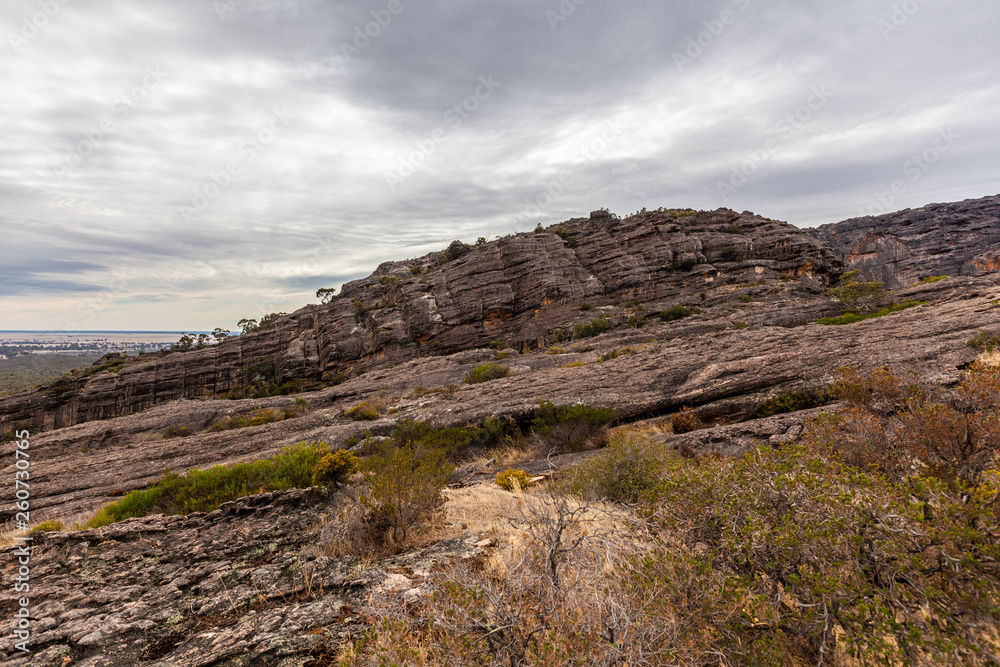 Rugged cliffs on the trail up the Hollow Mountain in Grampians National Park