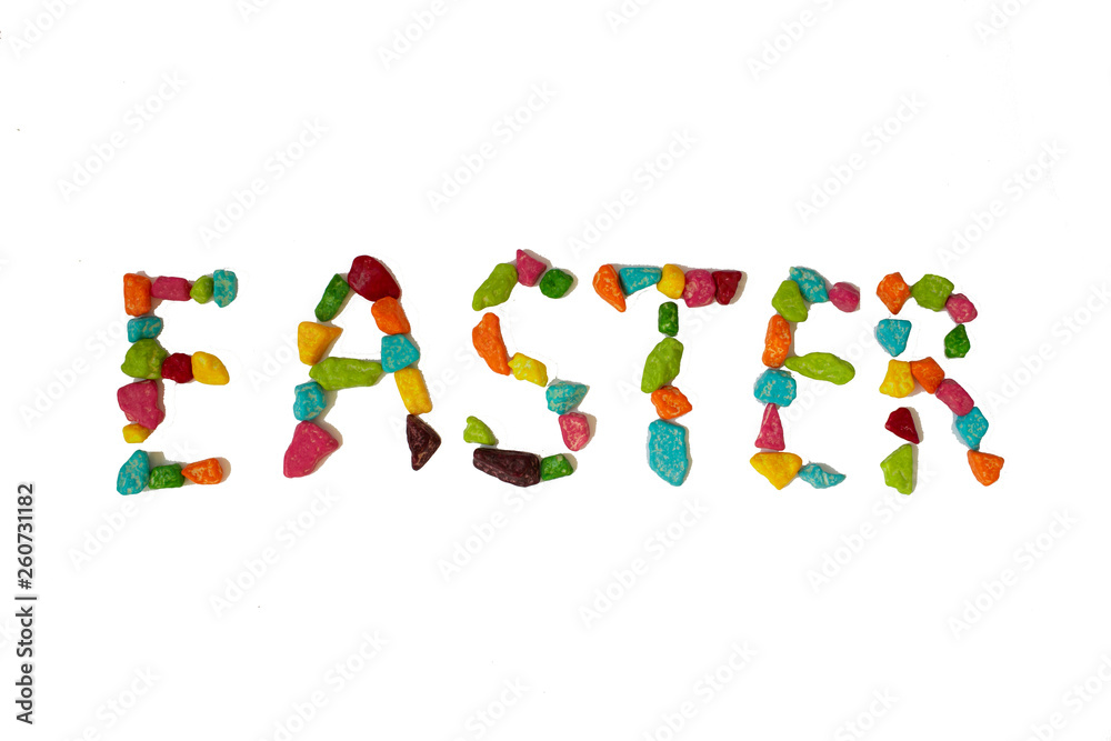 The photo of easter holiday isolated word for web background or greeting card.