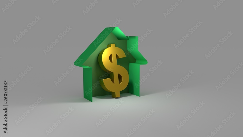 GREEN HOUSE WITH CURRENCY SYMLBOLS GREEN HOUSE WITH CURRENCY SYMLBOLS
