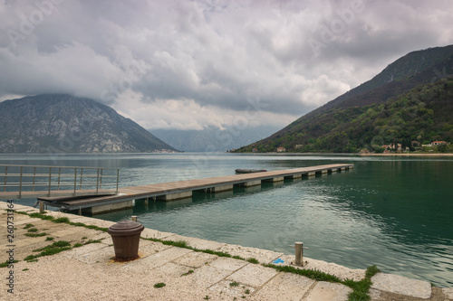 Lake and mountain landscape.