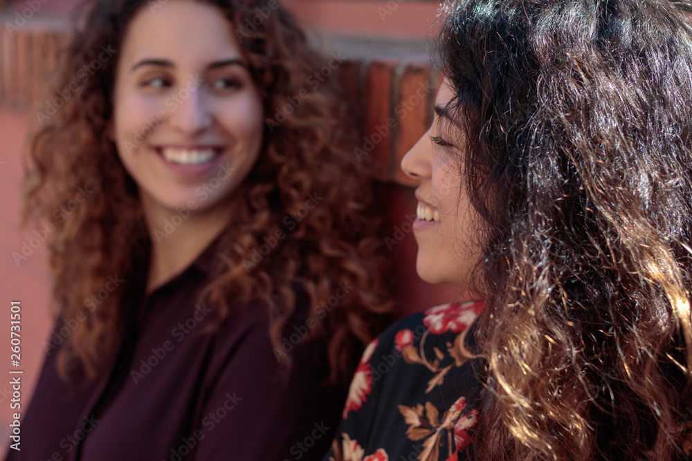 Fototapeta premium two friends laughing together