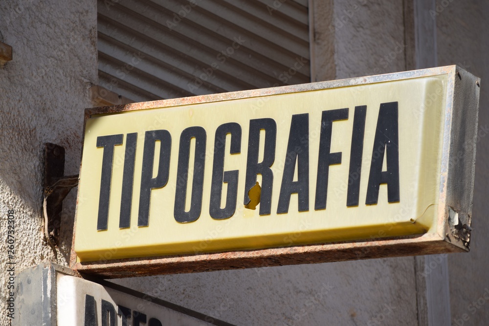 Fototapeta premium Typography - luminous advertising in portuguese language