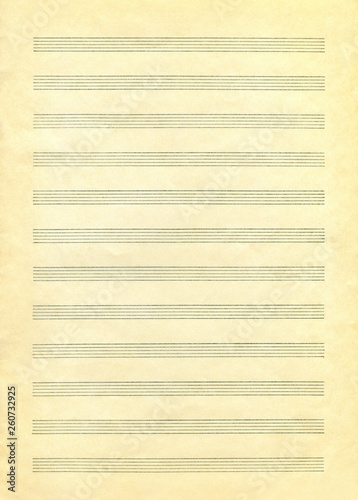 Vintage blank paper sheet for musical notes