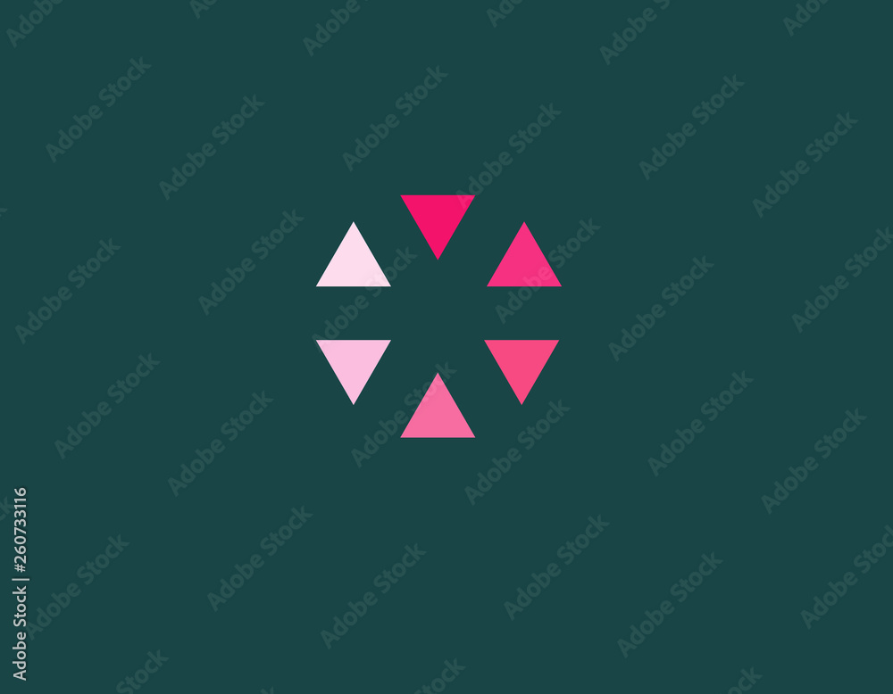 Geometric logo icon line pattern triangles in a circle for business company Geometric logo icon line pattern triangles in a circle for business company