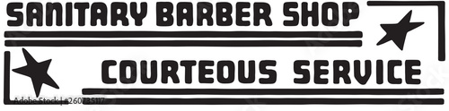 Sanitary Barber Shop  - Retro Ad Art Banner