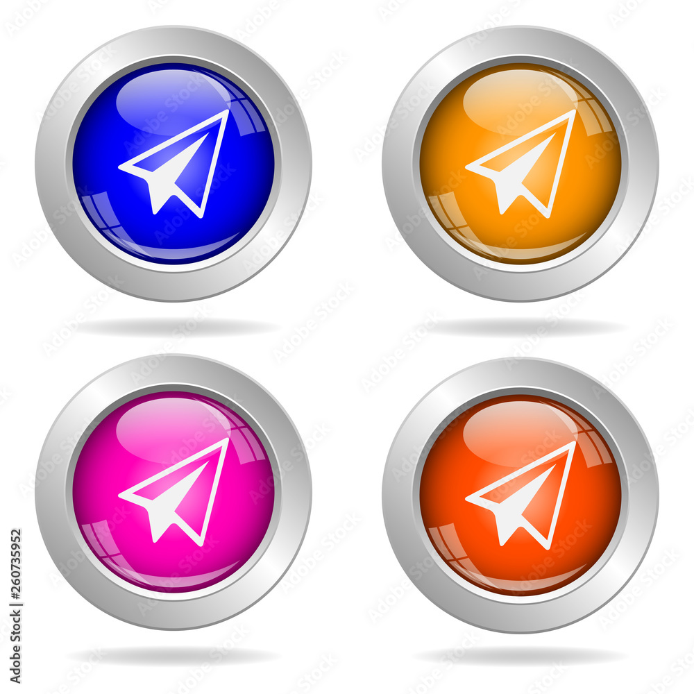 Set of round color buttons. Message icon Set of round color buttons. Message icon