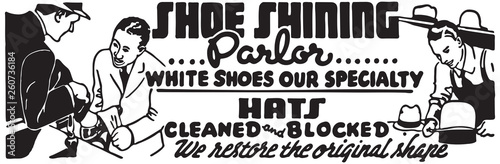 Shoe Shining Parlor  - Retro Ad Art Banner