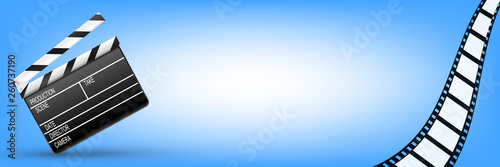 Movie clapper board banner design