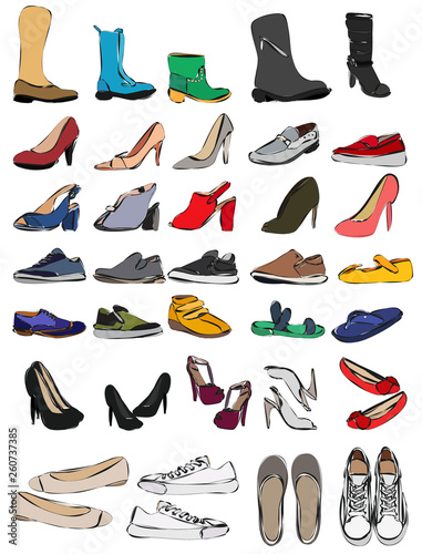 outline shoe set