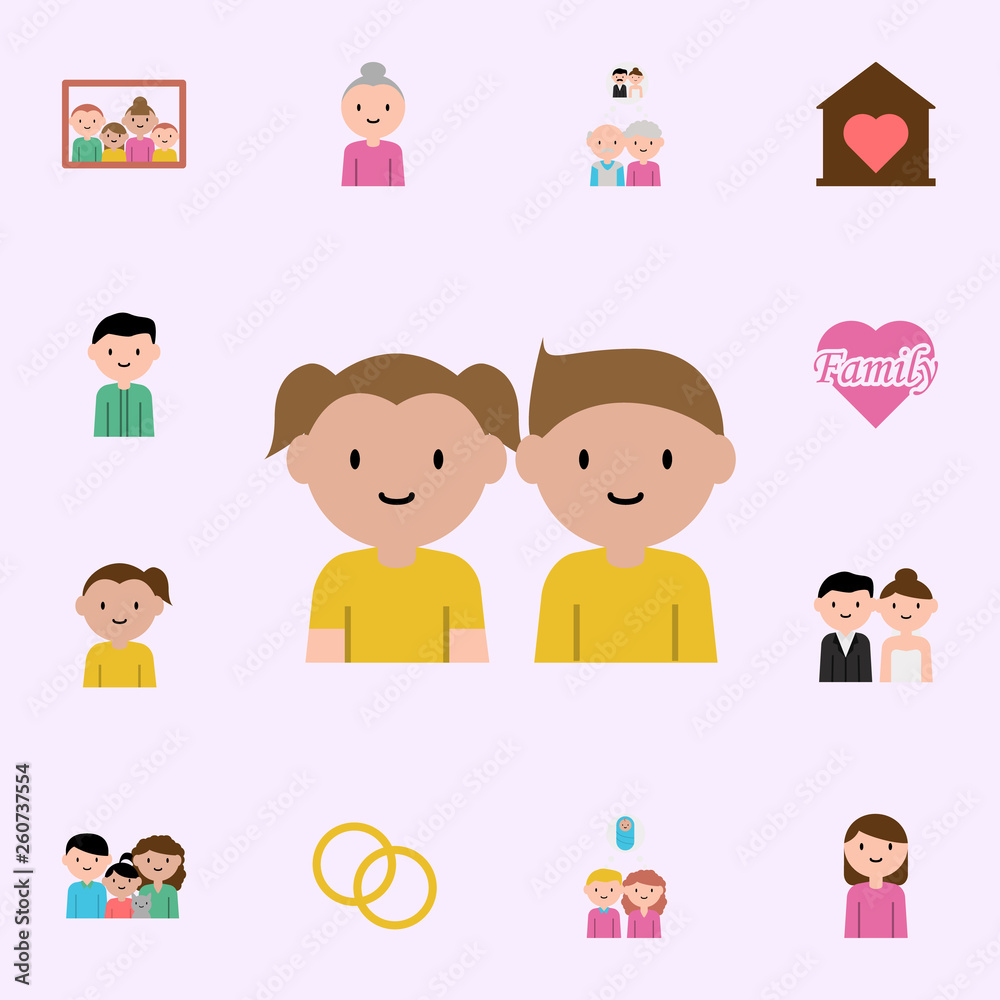 daughter, son cartoon icon. family icons universal set for web and mobile