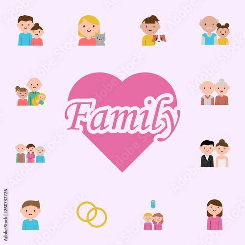 family, love cartoon icon. family icons universal set for web and mobile
