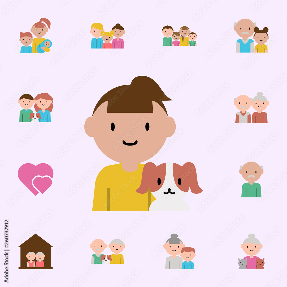 girl, dog cartoon icon. family icons universal set for web and mobile girl, dog cartoon icon. family icons universal set for web and mobile