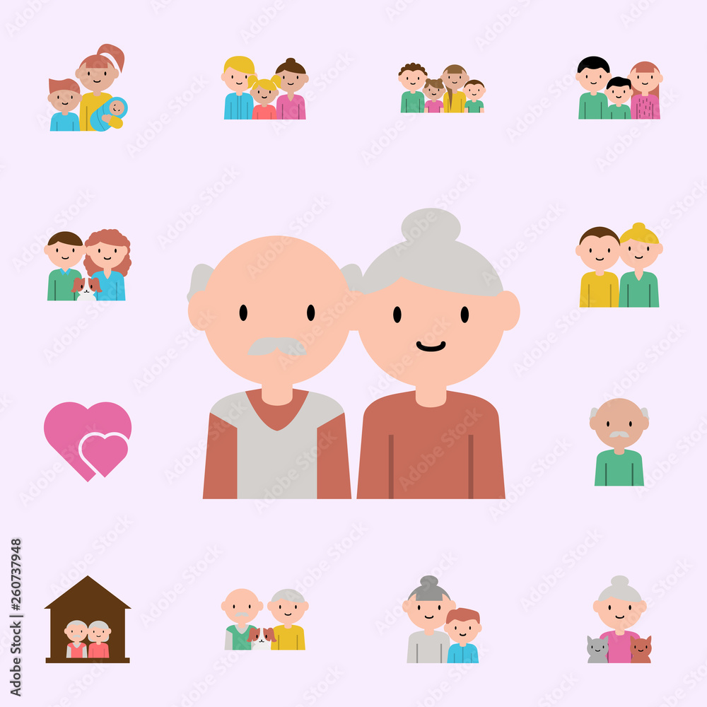 grandfather, grandmother cartoon icon. family icons universal set for web and mobile grandfather, grandmother cartoon icon. family icons universal set for web and mobile