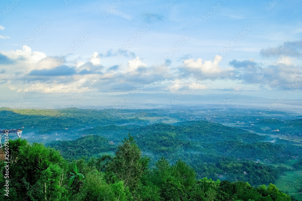 beautiful landscape view from Becici Pine Peak on yogyakarta