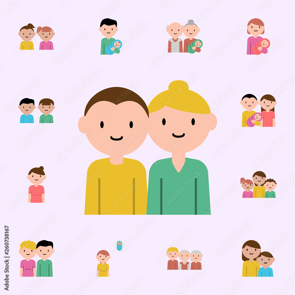 mother, father cartoon icon. family icons universal set for web and mobile