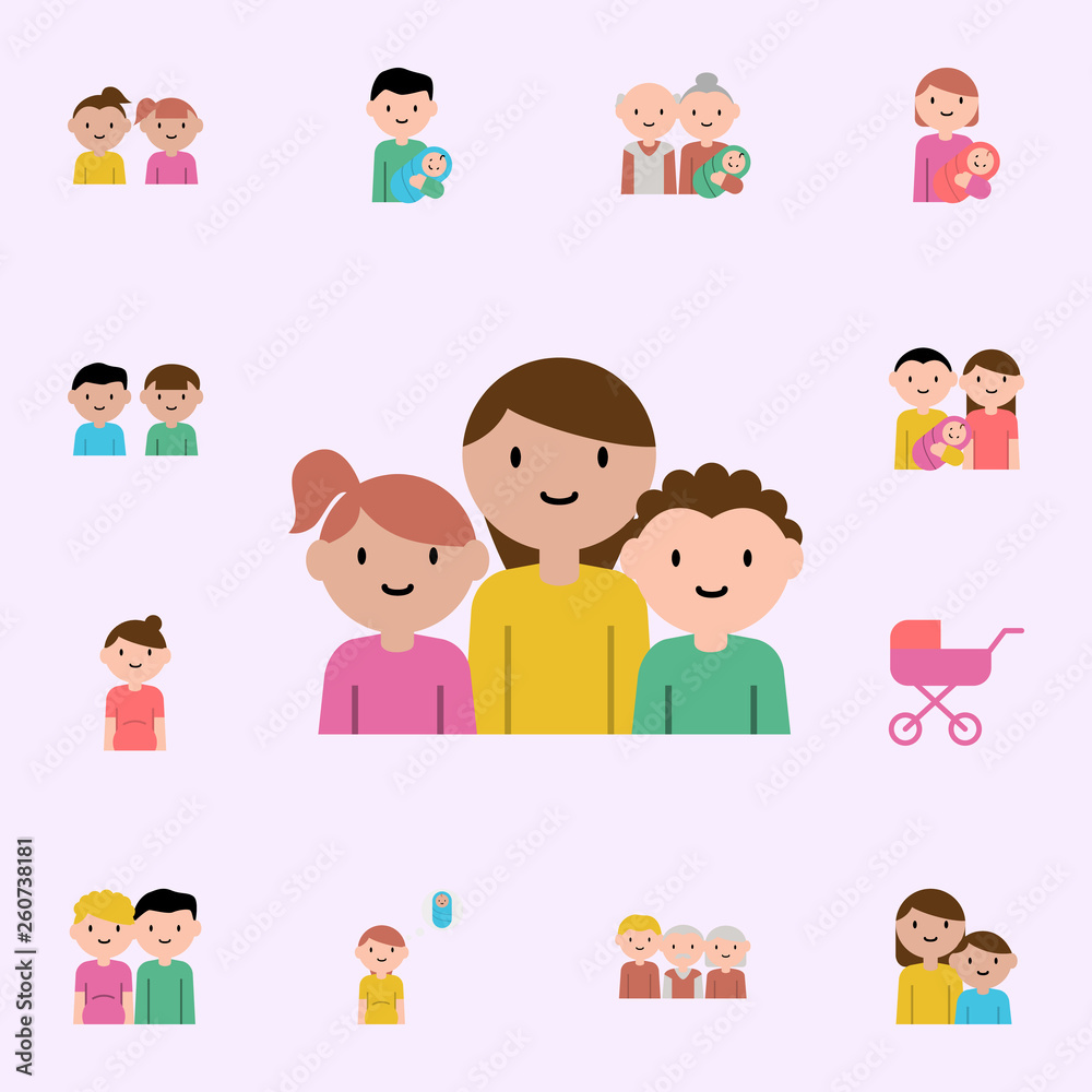 mother, son, daughter cartoon icon. family icons universal set for web and mobile mother, son, daughter cartoon icon. family icons universal set for web and mobile