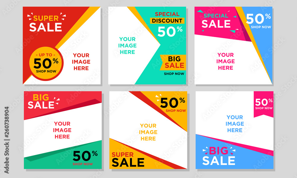 Collection of modern sale banner template. Vector illustrations Collection of modern sale banner template. Vector illustrations