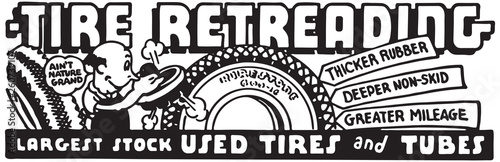 Tire Retreading  - Retro Ad Art Banner