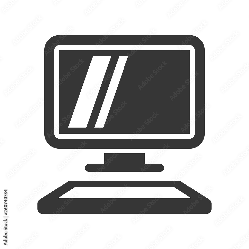 Desktop Computer Icon on White Background. Vector Desktop Computer Icon on White Background. Vector