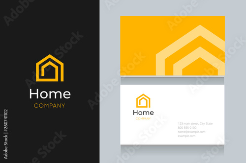spiral house logo with business card template. 