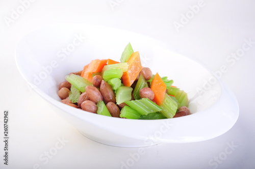 salad in a bowl isolated on white