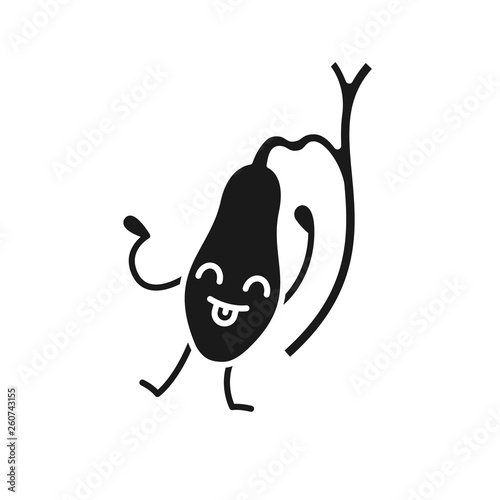 Happy gallbladder emoji glyph icon