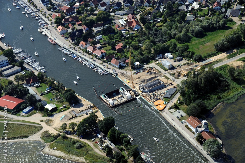 Greifswald-Wieck, Baustelle Hochwassersperrwerk 2013