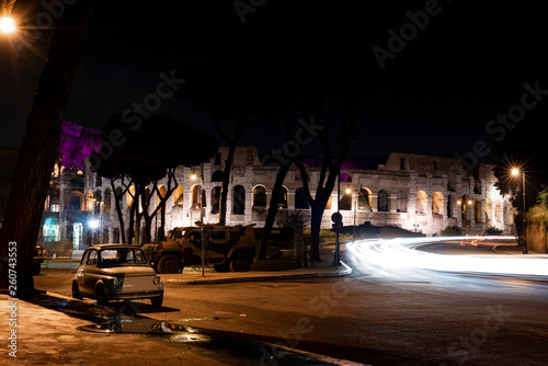 Colosseum in Rome on a beautiful night, Italy