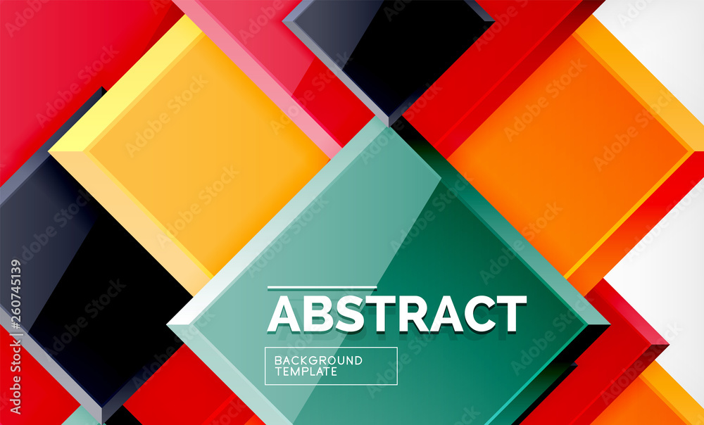 Obraz premium Square abstract background, glossy geometric design