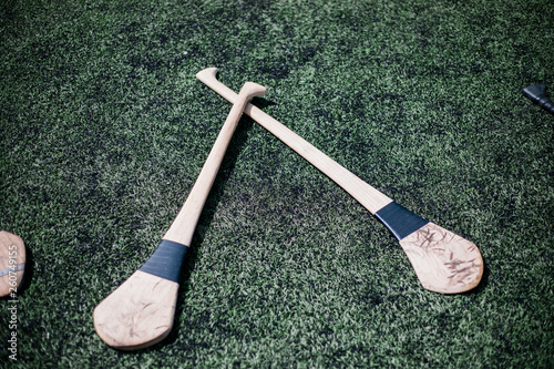 Two hurls on pitch photo