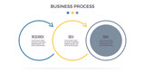 Business infographics. Timeline with 3 steps, options, circles. Vector template. Editable line.