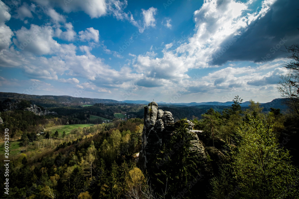 Elbsandsteingebirge - Sächsische Schweiz | Wolken, Sandstein und Landschaft