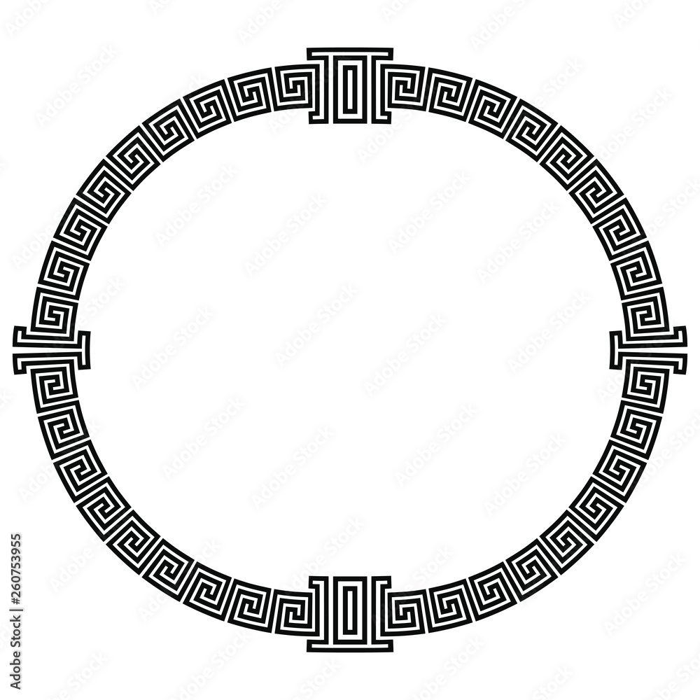 Round frame in the greek style isolated on white background. Round frame in the greek style isolated on white background.