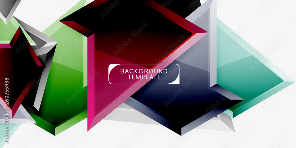 Minimal geometrical triangles with 3d effect abstract background template Minimal geometrical triangles with 3d effect abstract background template