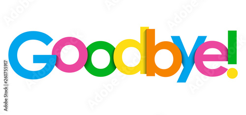 GOODBYE! colorful typography banner